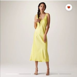💛 yellow silk bias cut dress